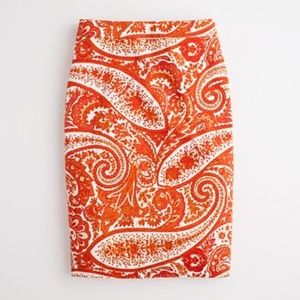 J.CREW Paisley Pencil Skirt